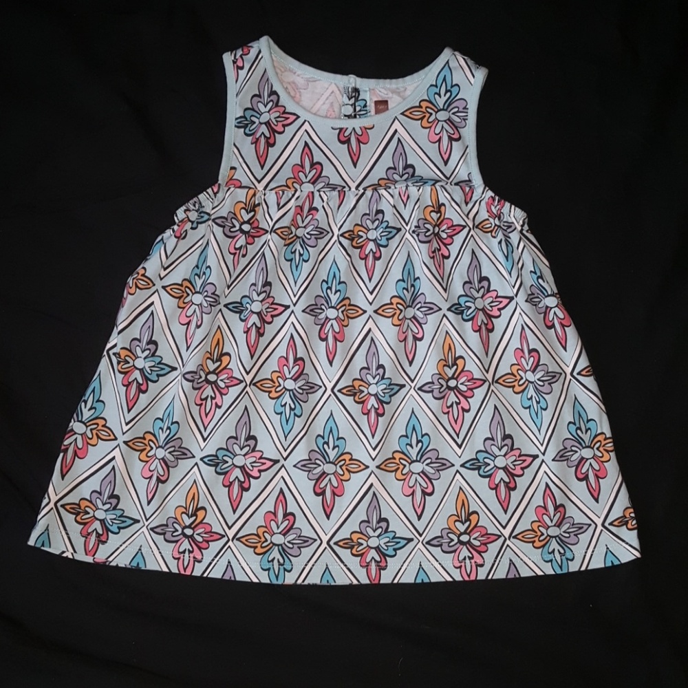 Used Tea Collection Girls Blue Print Top